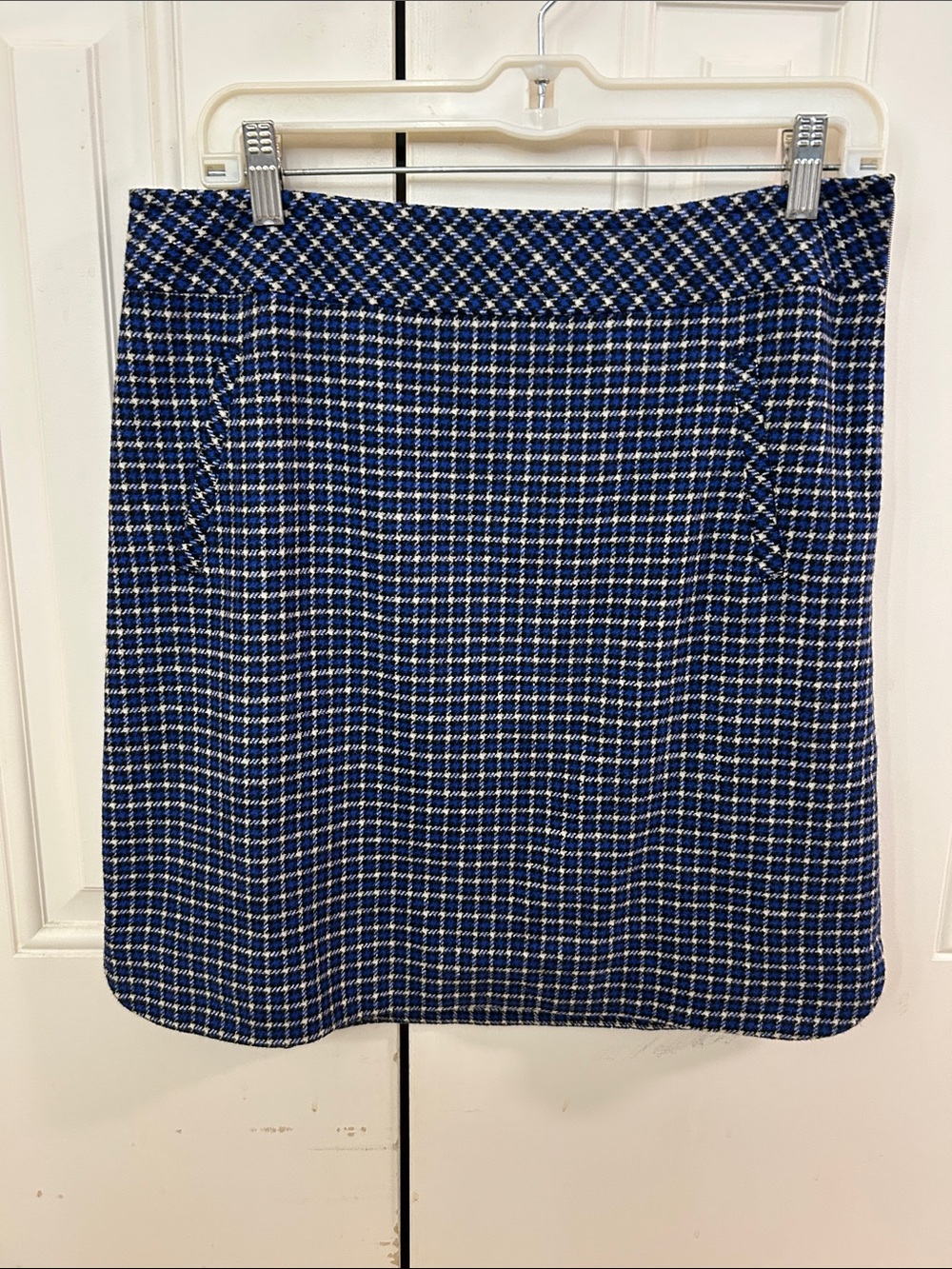Talbots Blue and White Mini Plaid Skirt
